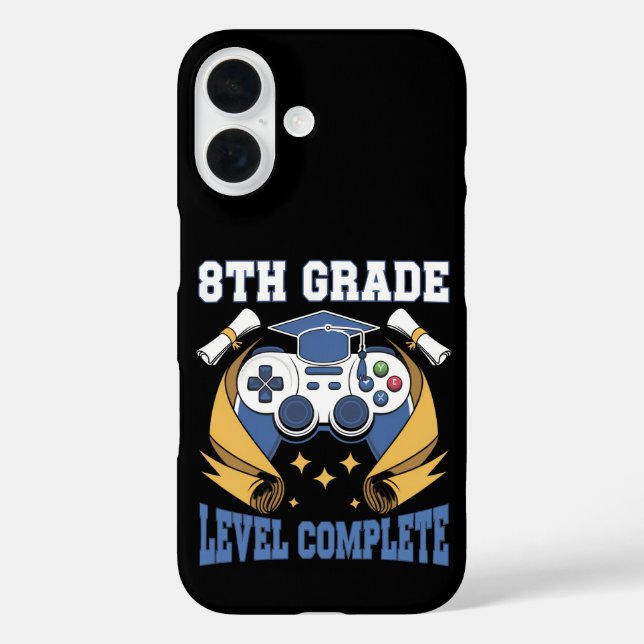 Coques Case-Mate iPhone 8e année Niveau Complet Jeu Gamer Graduation (Verso)