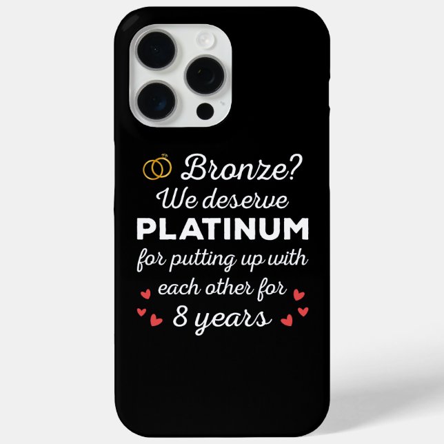 Coques Case-Mate iPhone 8ème anniversaire Mariage I - Bronze Funny Couple (Verso)