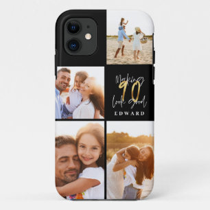 Case-Mate iPhone Case 90e anniversaire photo collage noir or typographie