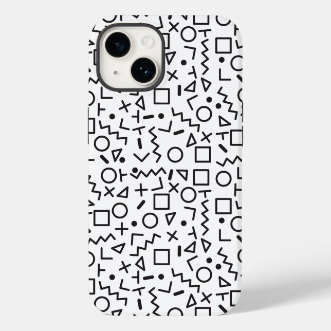 Coques Case-Mate iPhone 90's Black & White Shapes Motif (Verso)