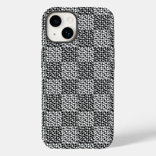 Coque Case-Mate iPhone à damiers Amour en noir et blanc