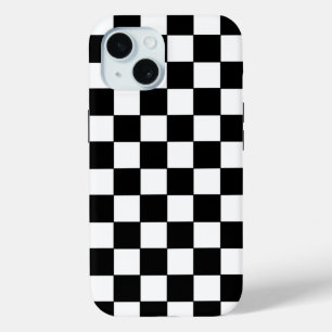 Coque Case-Mate iPhone à damiers blanc et noir