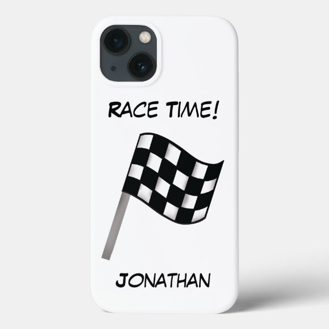 Coques Case-Mate iPhone à damiers Drapeau noir blanc Nom de la race Person (Verso)
