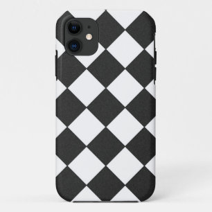 Coque iPhone 11 À damiers noir et blanc