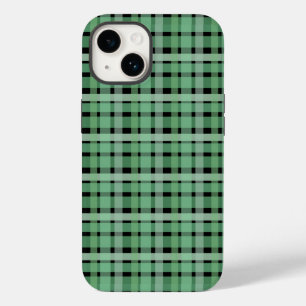 Coque Case-Mate iPhone à damiers Plaid Tartan Vert Grandes Sur Noir
