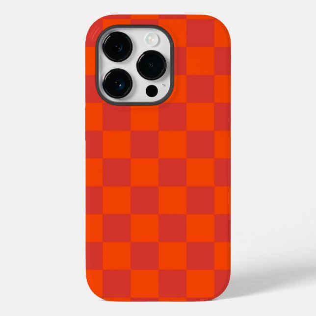 Coques Case-Mate iPhone À damiers rouge orange En vichy Motif (Verso)
