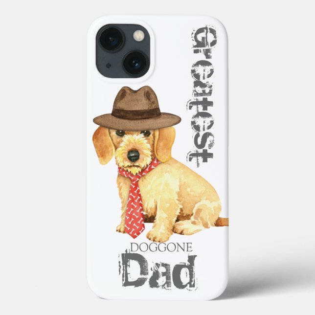 Coques Case-Mate iPhone À poils durs Dachshund Papa (Verso)