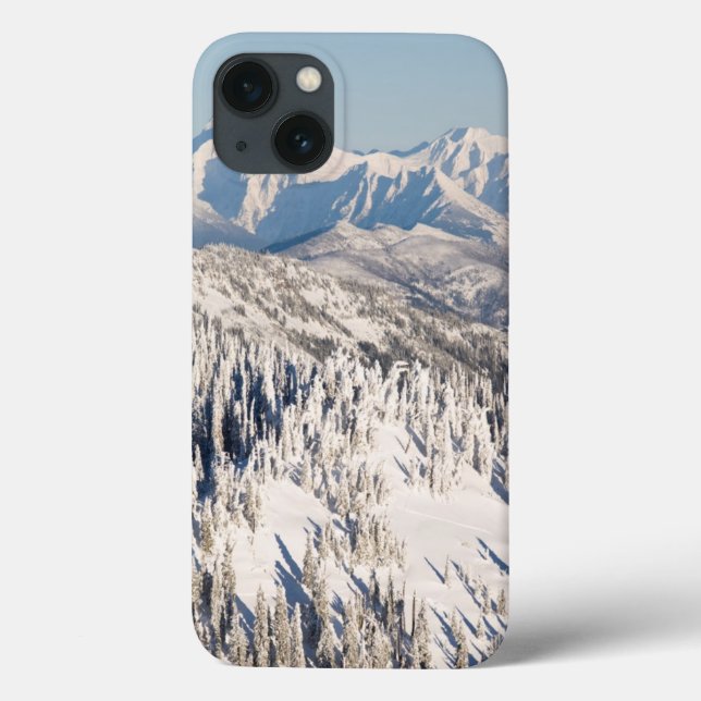 Coques Case-Mate iPhone A Scenic View of Snowy Mountains and Trees. (Verso)