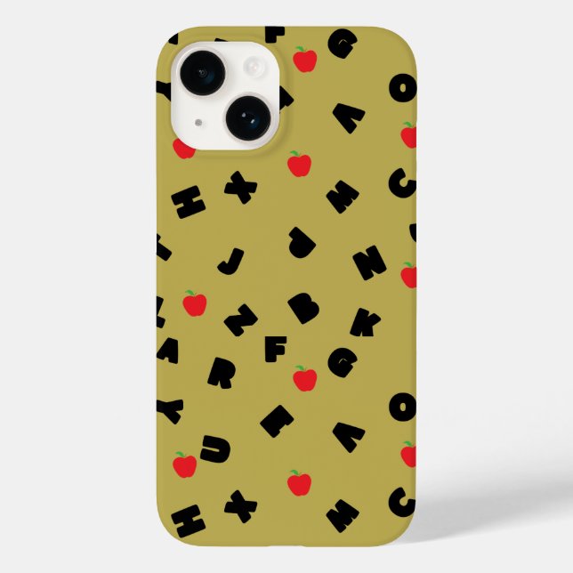 Coques Case-Mate iPhone ABC Lettre XYZ pomme enfant étudiant Retour 2 écol (Verso)