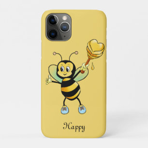 Case-Mate iPhone Case Abeille bourdon miel sur fond beige noir et or