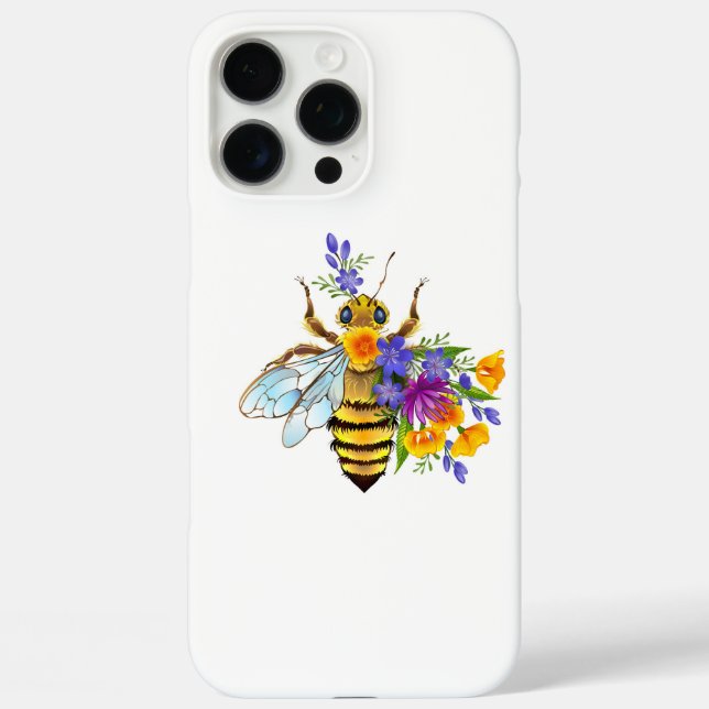 Coques Case-Mate iPhone Abeille des fleurs avec plantes sauvages (Verso)