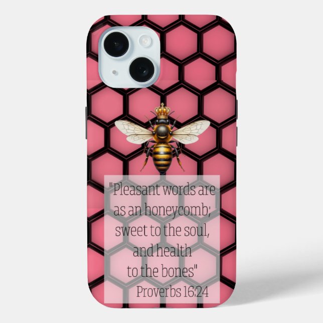 Coques Case-Mate iPhone Abeille Reine Rose Noir Religieuse Branchée (Verso)