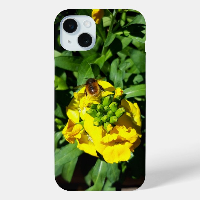 Coques Case-Mate iPhone Abeille sur Fleurs Jaunes (Verso)
