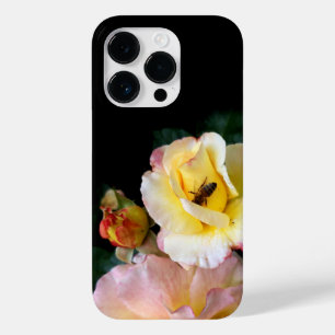 Coque Case-Mate iPhone Abeille sur roses rose jaune Fleurs
