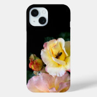 Abeille sur roses rose jaune Fleurs