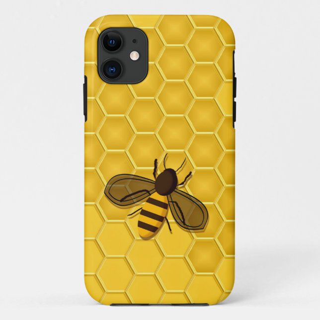 Coques Case-Mate iPhone Abeille sur un cas de l'iPhone 5 de nid d'abeilles (Dos)