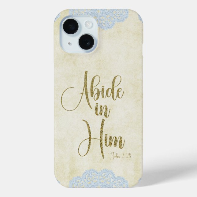 Coques Case-Mate iPhone Abide in Him Scripture Citation (Verso)