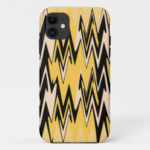 Coque Case-Mate Pour iPhone Abrégé sur jaune et noir Chevron zigzag