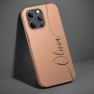 Coque Case-Mate iPhone Abricot Élégant Calligraphie Script Nom