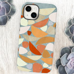 Coque Case-Mate iPhone Abstract Modern Geometric Art<br><div class="desc">Art géométrique moderne Abstrait en rose vif,  orange et bleu oeuf canard. Des formes organiques sont dispersées sur la surface de cette peinture texturée.</div>
