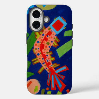 Coque Pour iPhone 16 abstraction, poisson, carpe, cubisme,