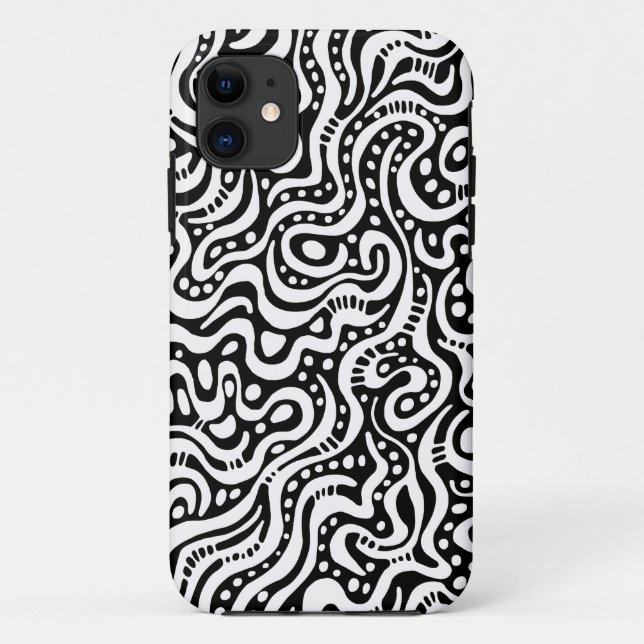 Coques Case-Mate iPhone Abstrait 041211 - Blanc sur noir (Dos)