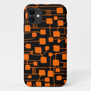 Coque Case-Mate Pour iPhone Abstrait 111211 - Orange sur noir