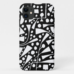 Coque Case-Mate Pour iPhone Abstrait 120112 Blanc sur noir