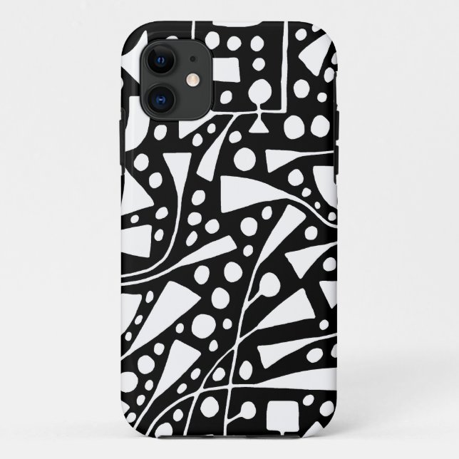 Coques Case-Mate iPhone Abstrait 120112 Blanc sur noir (Dos)
