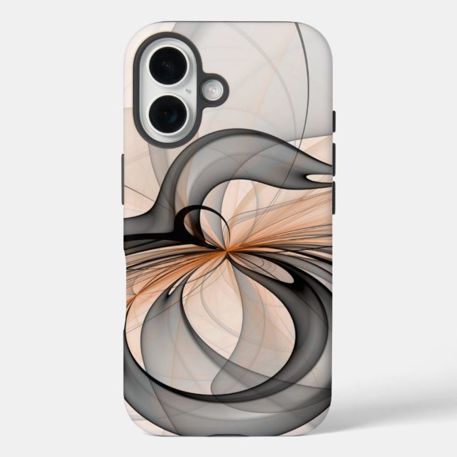 Coques Case-Mate iPhone Abstrait Anthracite Grey Sienna Art moderne fracta (Verso)