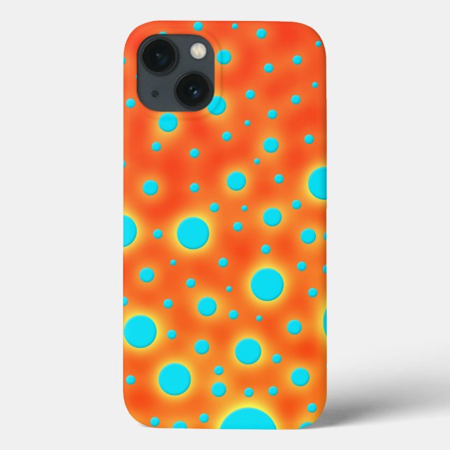 Coques Case-Mate iPhone Abstrait Art Moderne Turquoise Orange (Verso)