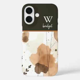 Coque Pour iPhone 16 Abstrait automnal bohème rustique terreux chaud