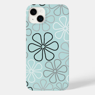 Coque Case-Mate iPhone Abstrait Big Flower Outlines BWG+Duck Egg Blue