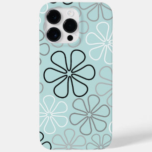Coque Case-Mate iPhone Abstrait Big Flower Outlines BWG+Duck Egg Blue
