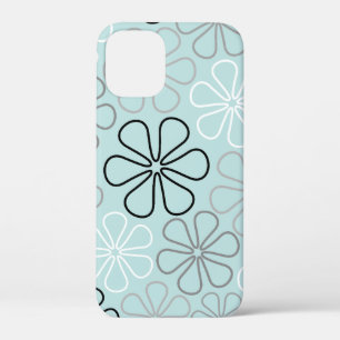 Case-Mate iPhone Case Abstrait Big Flower Outlines BWG+Duck Egg Blue