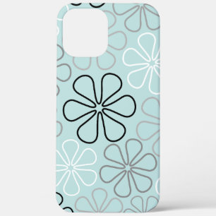 Case-Mate iPhone Case Abstrait Big Flower Outlines BWG+Duck Egg Blue