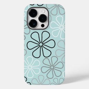 Coque Case-Mate iPhone Abstrait Big Flower Outlines BWG+Duck Egg Blue