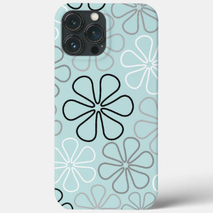Case-Mate iPhone Case Abstrait Big Flower Outlines BWG+Duck Egg Blue