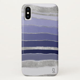 Case-Mate iPhone Case Abstrait bleu et argent personnalisé