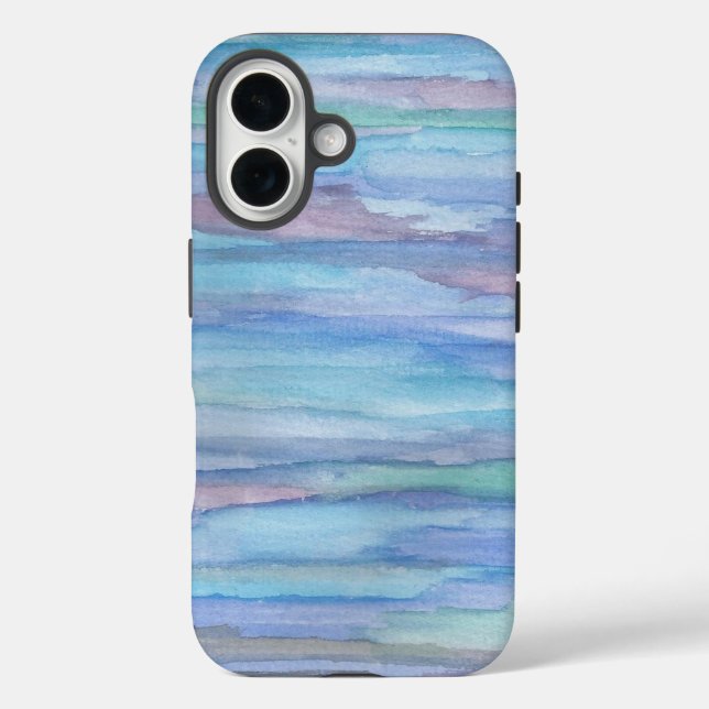 Coques Case-Mate iPhone Abstrait bleu : Janvier matin (Verso)