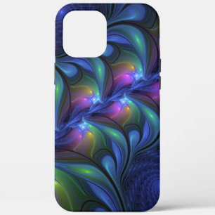 Case-Mate iPhone Case Abstrait Bleu Rose Vert Fractal Lumineux Coloré