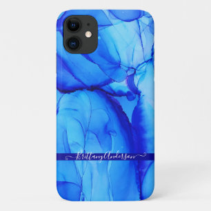 Case-Mate iPhone Case Abstrait Blue Indigo Custom Unique Art Swirls
