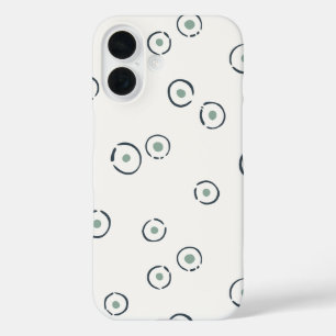 Coque Pour iPhone 16 Abstrait Bohème Vert Sauge Organique à Points