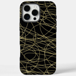 Coque iPhone 16 Pro Max Abstrait brillant d'or noir