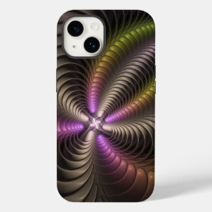 Coque Case-Mate iPhone Abstrait brillant Trippy coloré 3D Fractal Art