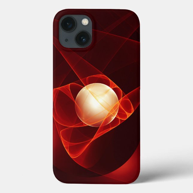 Coques Case-Mate iPhone Abstrait Crème rouge moderne Imaginaire Fractal Ar (Verso)