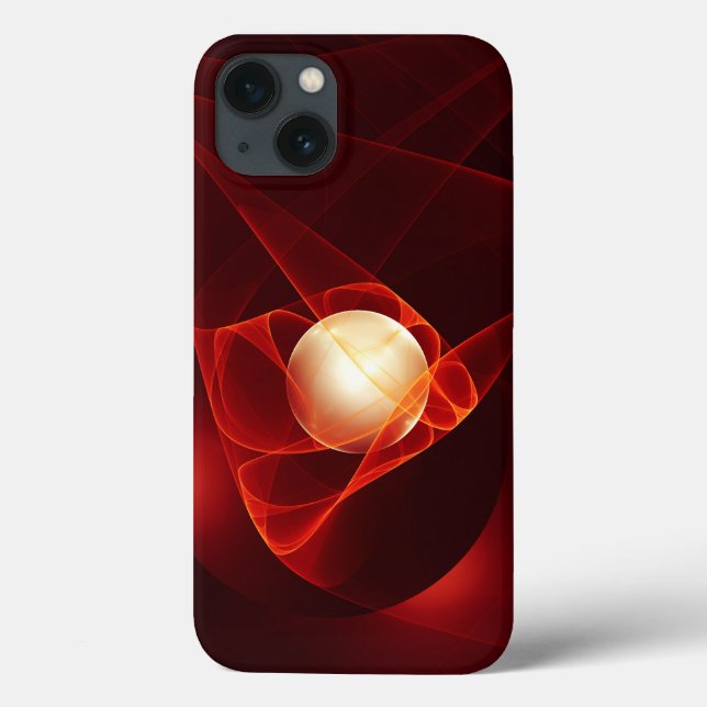 Coques Case-Mate iPhone Abstrait Crème rouge moderne Imaginaire Fractal Ar (Verso)