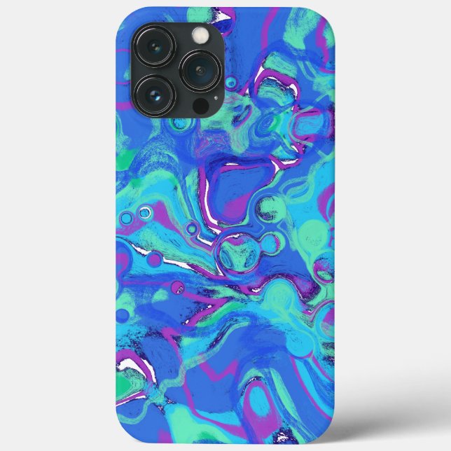 Coques Case-Mate iPhone Abstrait Dans Le Blues, Les Verts Et Les Purples (Verso)