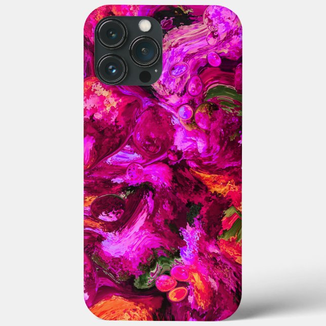 Coques Case-Mate iPhone Abstrait Dans Les Purples, Les Oranges Et Les Vert (Verso)