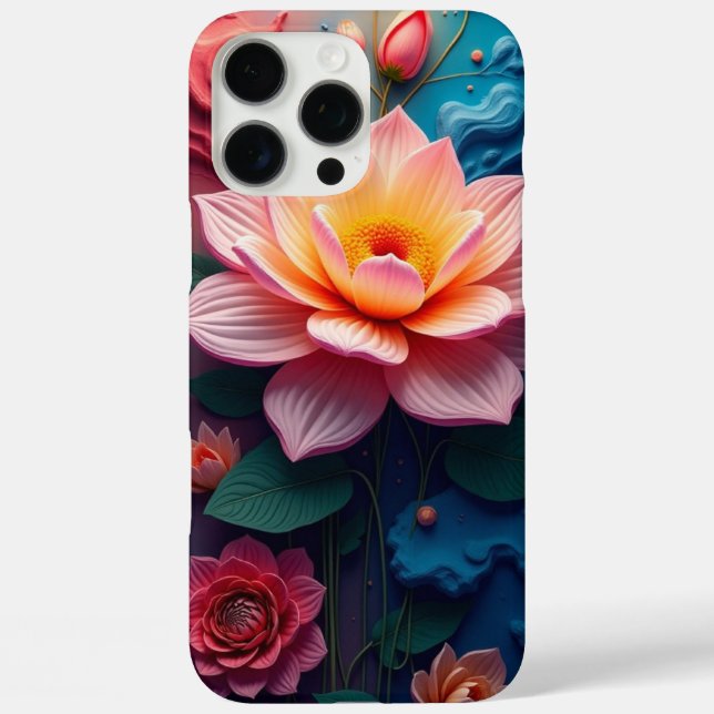 Coques Case-Mate iPhone Abstrait de fleurs (Verso)